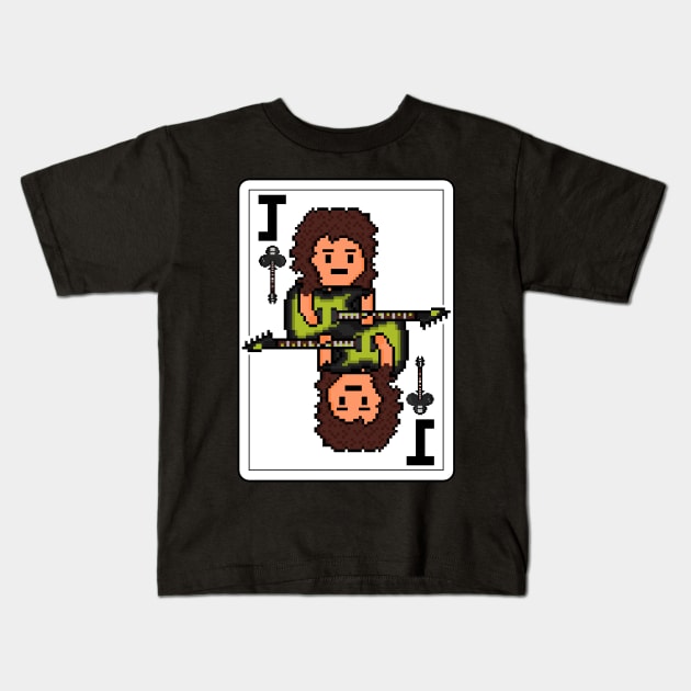 Pixelrockstars Jack of Clubs Playing Card Kids T-Shirt by gkillerb